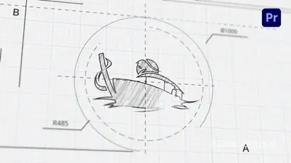 Technical Sketch Logo for Premiere Pro Premiere Pro template preview