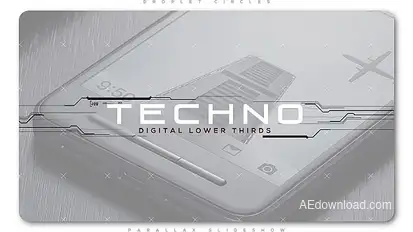 Techno Digital Lower Thirds Video Displays template preview