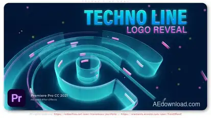 Techno Line Logo Premiere Pro template preview