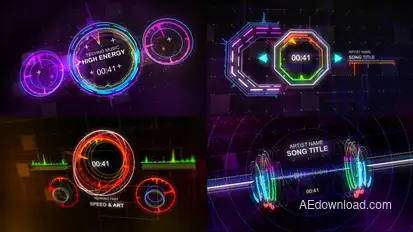 Techno Music Visualizer Video Displays template preview