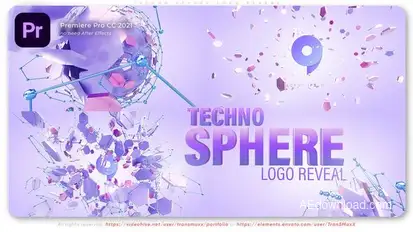 Techno Sphere Logo Reveal Premiere Pro template preview