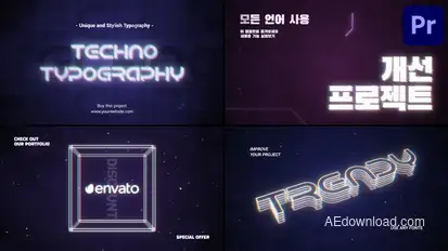 Techno Typography for Premiere Pro Premiere Pro template preview