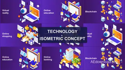 Technology - Isometric Concept Video Displays template preview