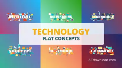 Technology - Typography Flat Concept Video Displays template preview
