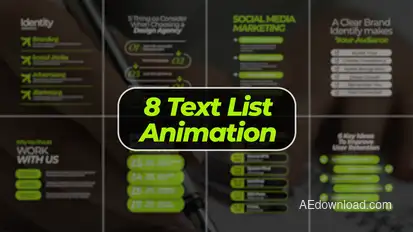 Text List Animation Titles template preview