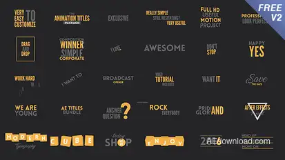 Texts Animation Bundle Video Displays template preview