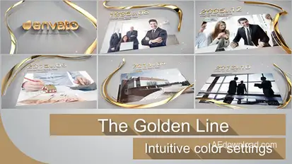 Golden Line Years Video Displays template preview