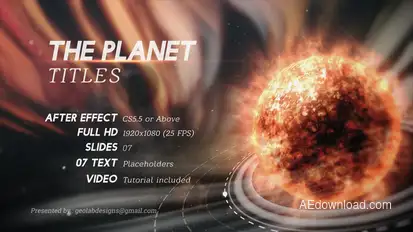 The Planet Titles Video Displays template preview