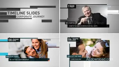Timeline Slides Video Displays template preview
