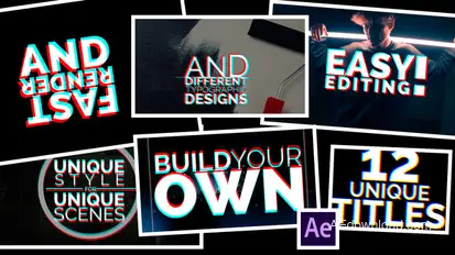 Title Animations Glitch Video Displays template preview