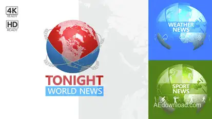 Tonight World News Video Displays template preview