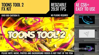Toons Tool 2 (FX Kit) Video Displays template preview
