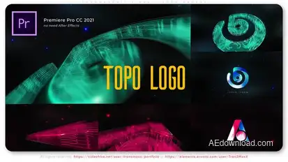 Topographic Lines - Logo Reveal Premiere Pro template preview