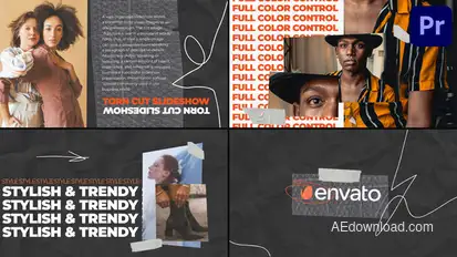 Torn Cut Slideshow for Premiere Pro Premiere Pro template preview