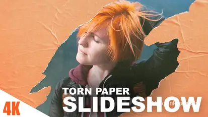 Torn Paper Slideshow Video Displays template preview