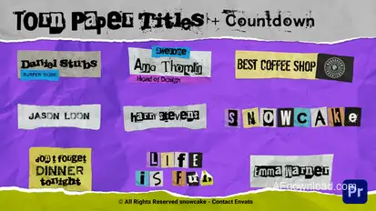 Torn Paper Titles For Premiere Pro Premiere Pro template preview