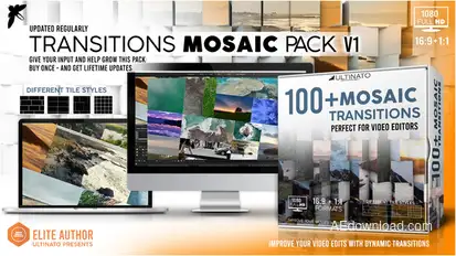 Transitions Mosiac Pack - Toolkit Video Displays template preview