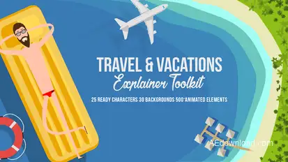 Travel & Vacations Explainer Toolkit Video Displays template preview