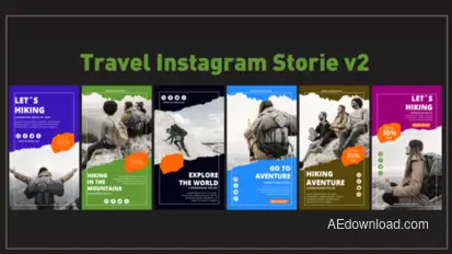 Travel Instagram Stories v2 Premiere Pro template preview
