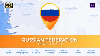Travel Map Russia - Russian Federation Map Video Displays template preview