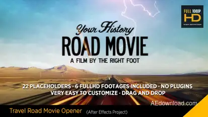 Travel Road Movie Video Displays template preview