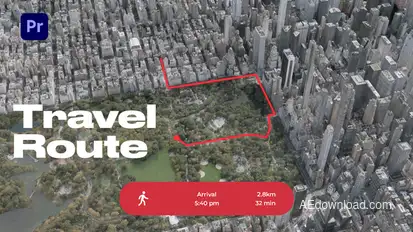 Travel Route Premiere Pro template preview