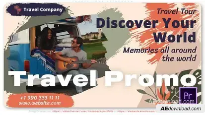 Travel Tour Slideshow Premiere Pro template preview