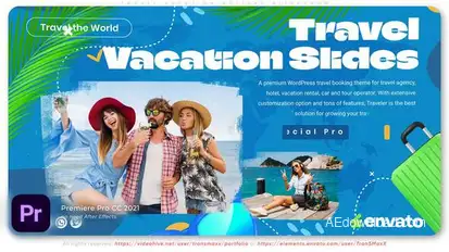 Travel Vacation Holiday Slideshow Premiere Pro template preview