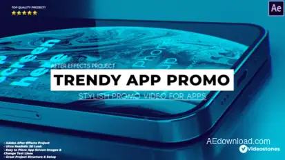 Trendy App Promo - 3d Mobile App Mockup Demonstration Video Video Displays template preview