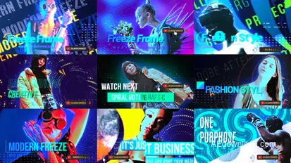 Trendy Freeze Frame Premiere Pro template preview