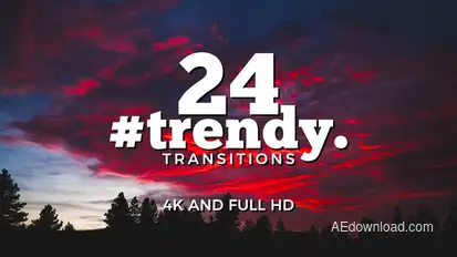 Trendy Transitions Pack Video Displays template preview