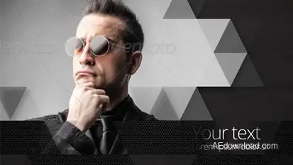 Triangle slideshow Video Displays template preview