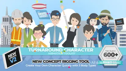 Turnaround Character Animation Toolkit Video Displays template preview