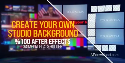 TV Studio Background Video Displays template preview