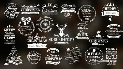Twenty Christmas Badges Video Displays template preview
