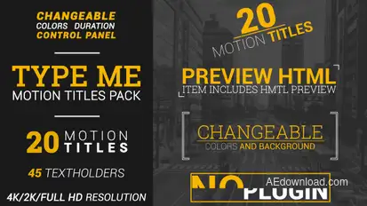 Type Me | Motion Titles Pack Video Displays template preview
