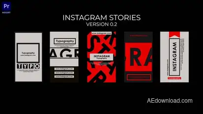 Typographic Instagram Stories V 2.0 Premiere Pro template preview