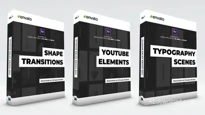 Typography Scenes, Lower Thirds, YouTube Kit and Shape Transitions Video Displays template preview