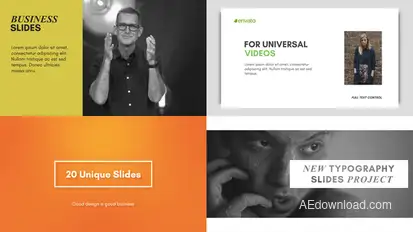 Typography Slides Video Displays template preview