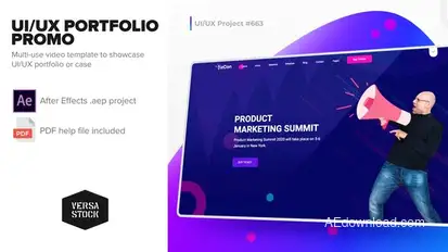 UI/UX Portfolio Promo Video Displays template preview