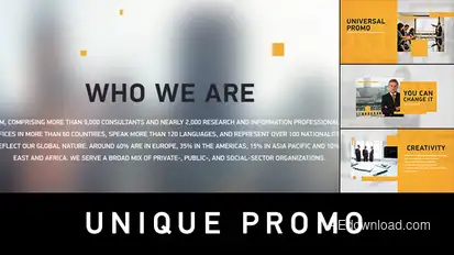 Unique Promo v1 | Corporate Presentation Video Displays template preview