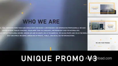 Unique Promo v3 | Corporate Presentation Video Displays template preview