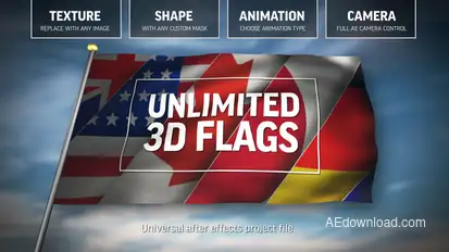 Unlimited 3D Flags Video Displays template preview