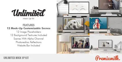 Unlimited Mock Up Kit Video Displays template preview