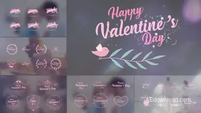 Valentine's Day Badge Pack Video Displays template preview