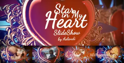 Valentine Day Star in My Heart  SlideShow Photo Gallery  Video Displays template preview