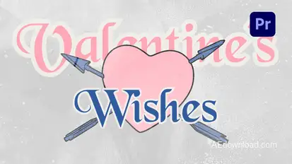 Valentine's Day Wishes Opener Premiere Pro template preview