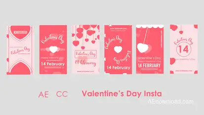 Valentines Day Instagram Premiere Pro template preview