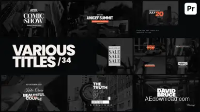 Various Titles 34 Premiere Pro template preview
