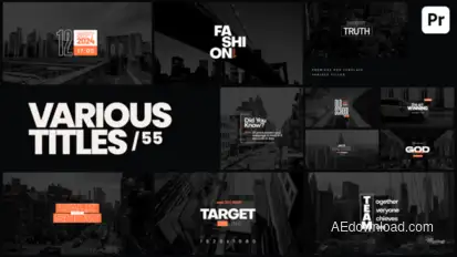 Various Titles 55 Premiere Pro template preview